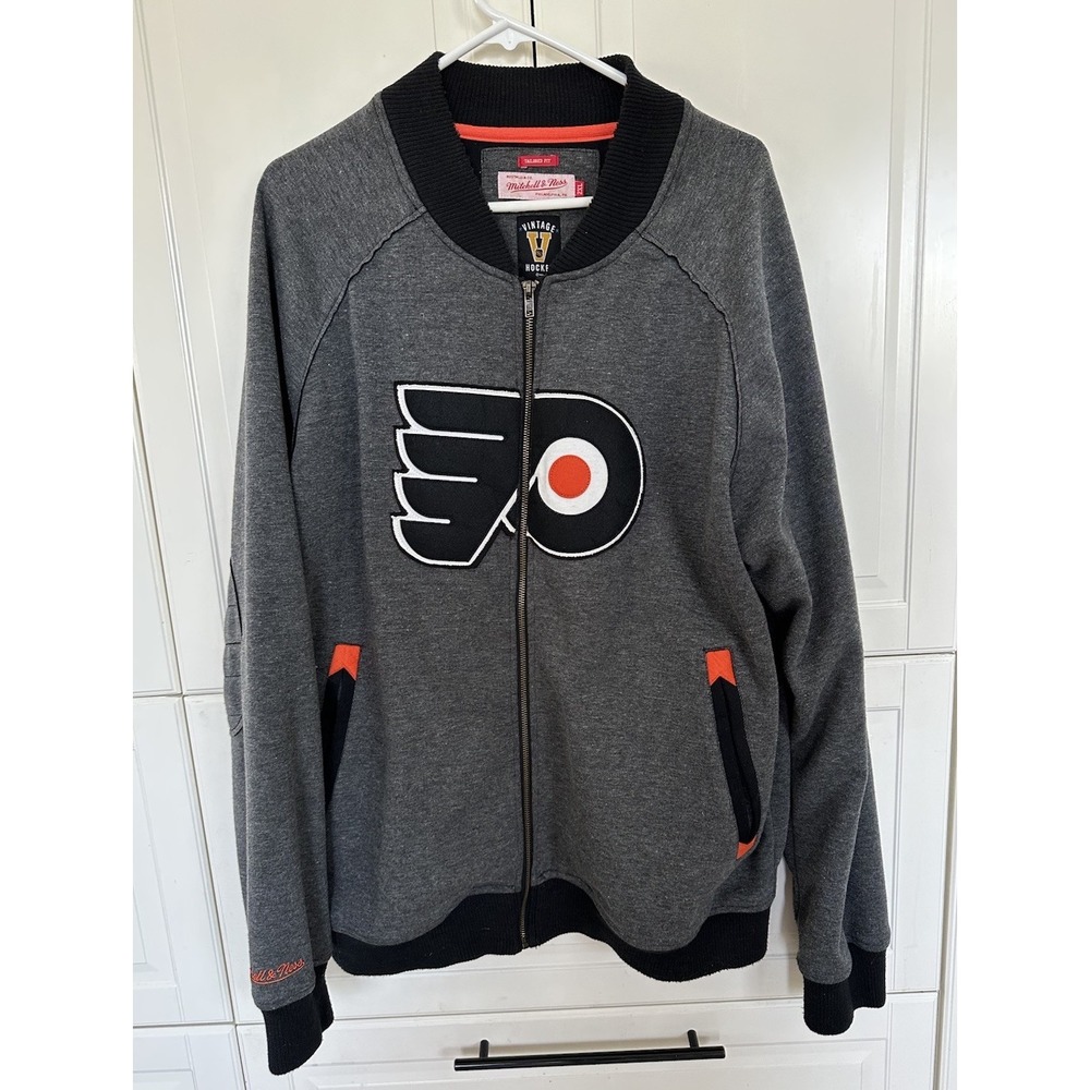 Mitchell & Ness NHL Hockey Philadelphia Flyers zip up Pullover Jacket SZ  2XL